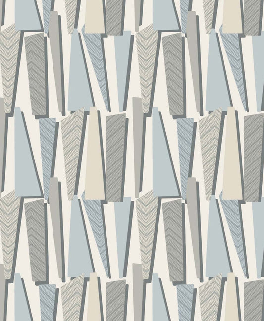 SL80808 | Geometric Shadows , Blue - Seabrook Designs Wallpaper