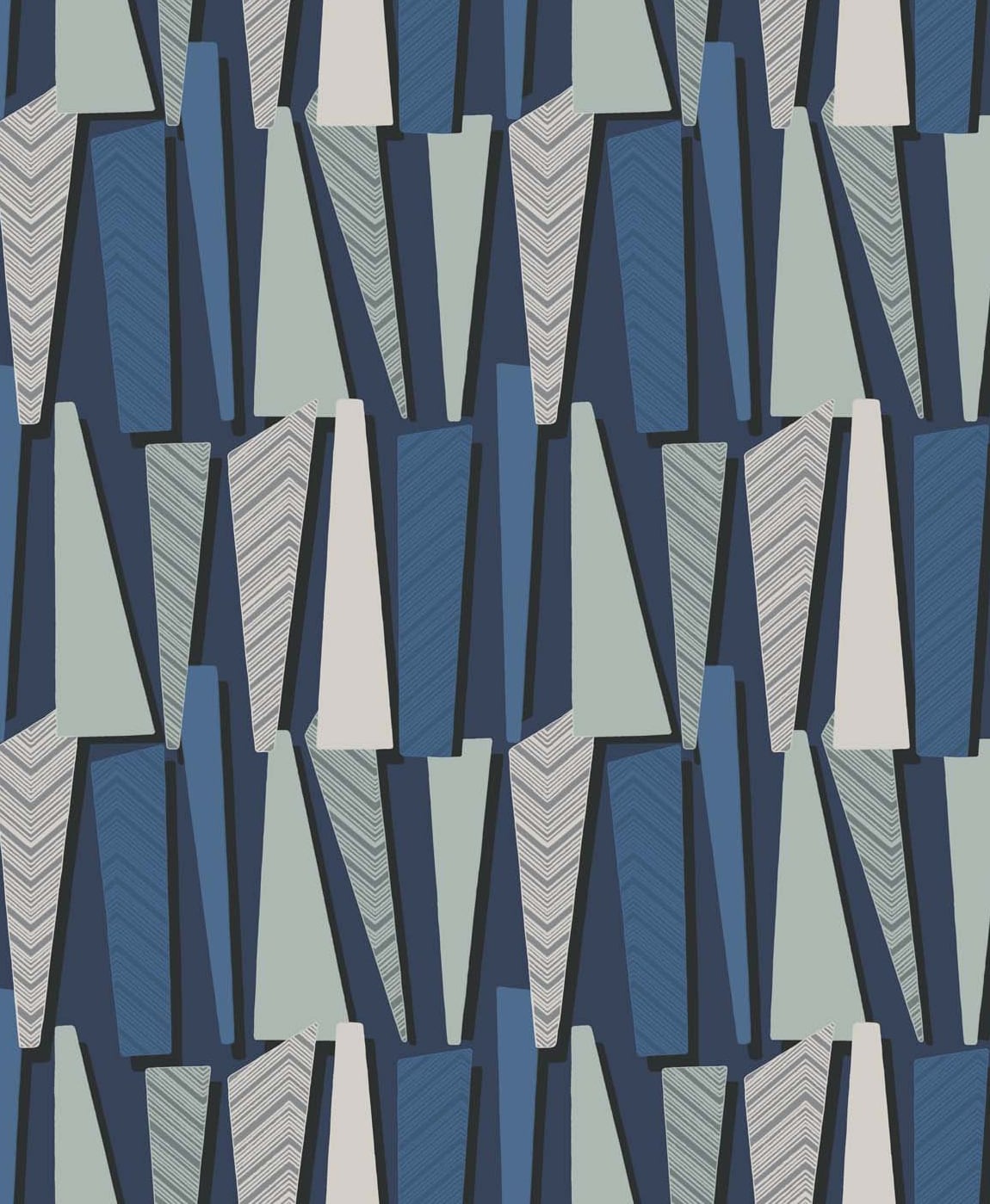 SL80812 | Geometric Shadows , Blue - Seabrook Designs Wallpaper