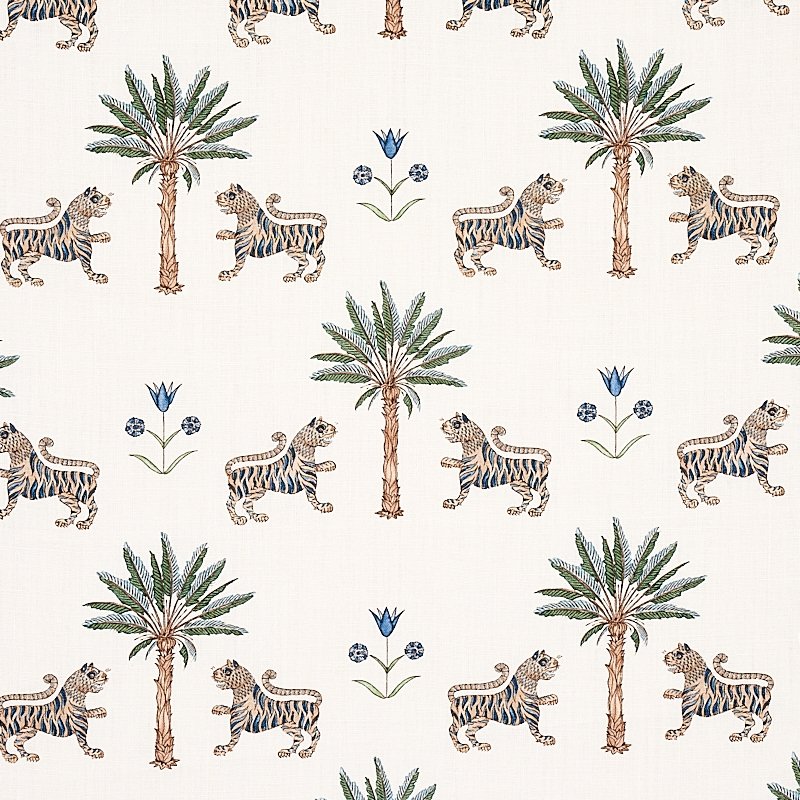 Purchase sample of 179931 Tiger Palm, Delft by Schumacher Fabric