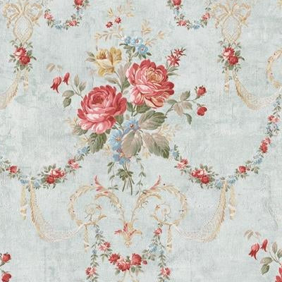Looking FF51402 Fairfield Reds Floral by Seabrook Wallpaper