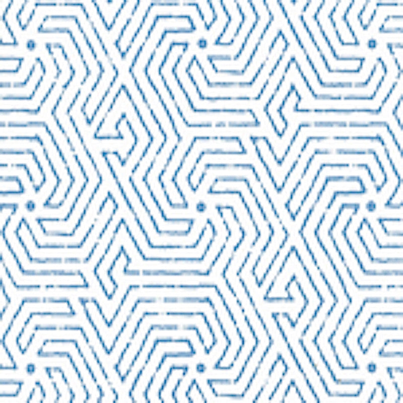 Sample 2510-08WP Maze, French Blue by Quadrille Wallpaper