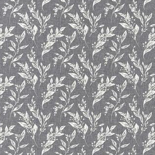 Looking F1440/01 Eternal Charcoal Botanical by Clarke And Clarke Fabric