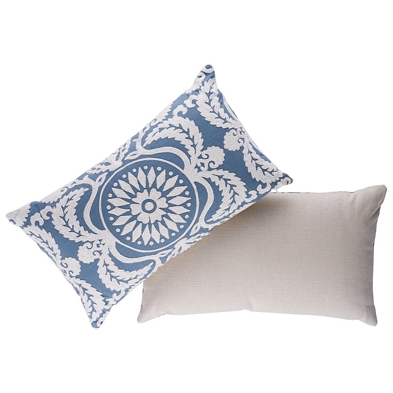 So7951006 Tumble Weed Epingle 22" Pillow Delft Blue By Schumacher Furniture and Accessories 1,So7951006 Tumble Weed Epingle 22" Pillow Delft Blue By Schumacher Furniture and Accessories 2