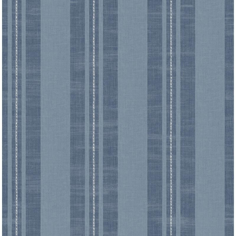 Sample DA60402 Day Dreamers, Linen Stripe Sky Blue and Denim Seabrook Wallpaper