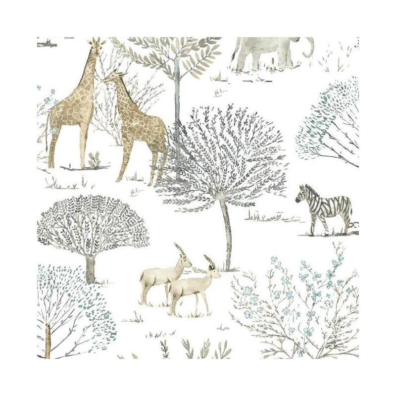 Sample KI0541 A Perfect World, On The Savanna, Neutral Animals Insects York Wallpaper