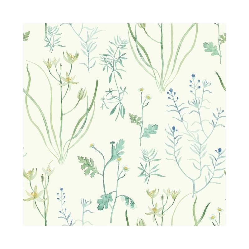 Sample NR1566 Norlander, Alpine Botanical, White Off Whites Botanical York Wallpaper