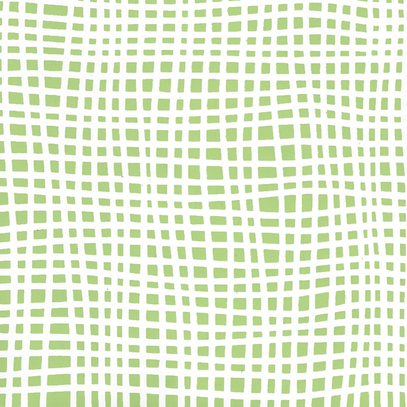 Sample AP403-3 Criss Cross, Green on White  by Quadrille Wallpaper