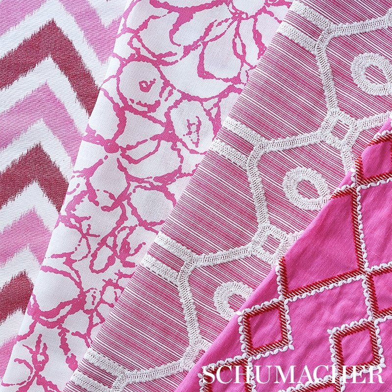 Shop 71935 Ziz Embroidery Pink By Schumacher Fabric