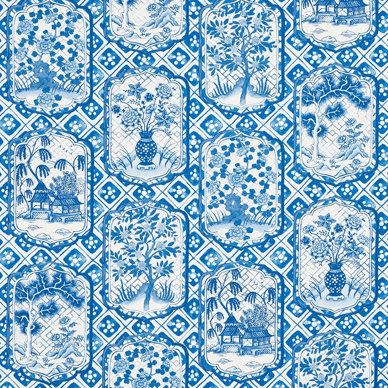 Purchase sample of 178571 Ting Ting, Blue by Schumacher Fabric