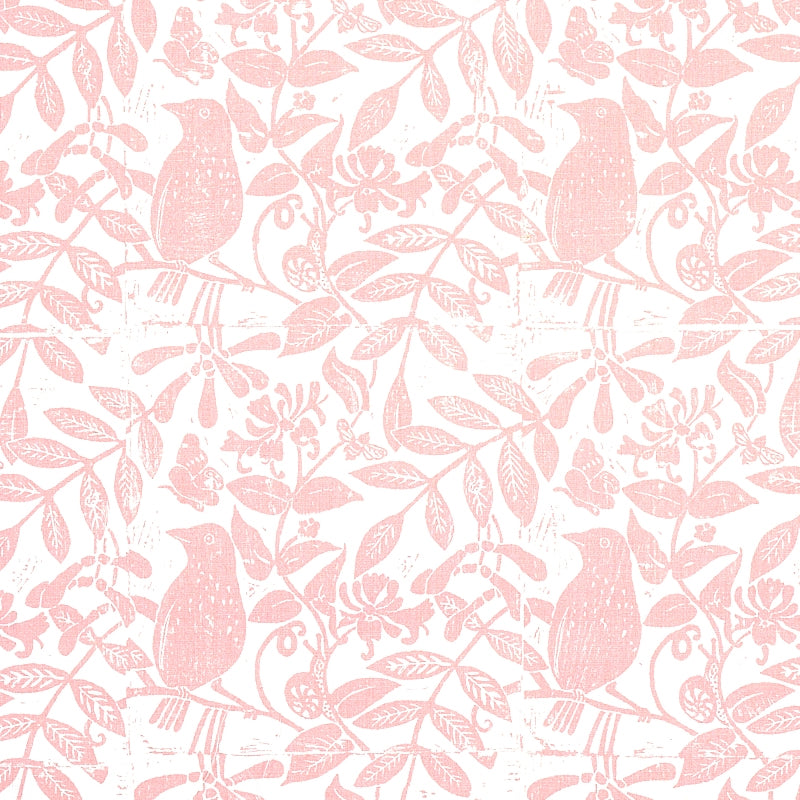 Save 179210 Bird & Bee Pink by Schumacher Fabric