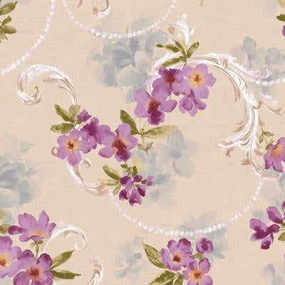 Select FF50609 Fairfield Purples Floral by Seabrook Wallpaper