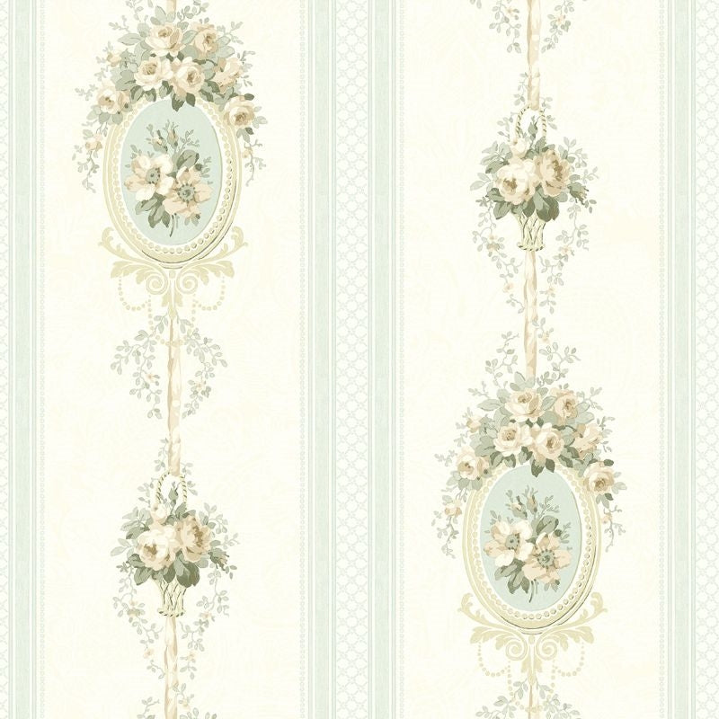 Sample FS50402 Spring Garden Cameo Stripe Wallquest