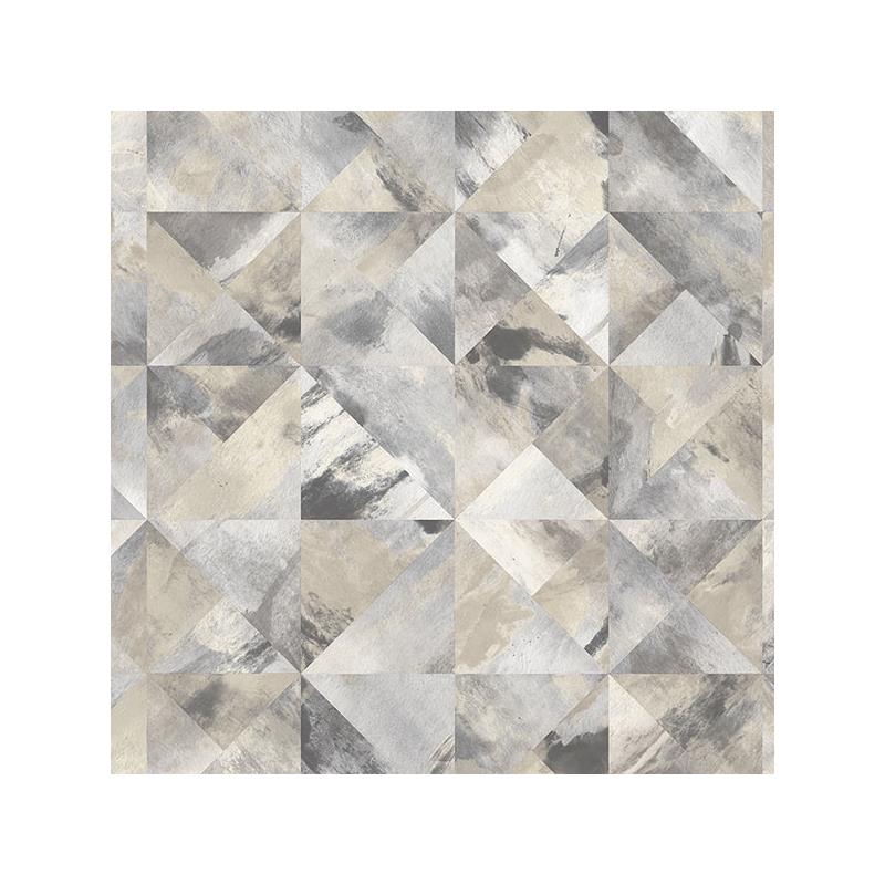 Sample FW36822 Fresh Watercolors, Beige Mosaic Wallpaper in Beige, Black Greys by Norwall
