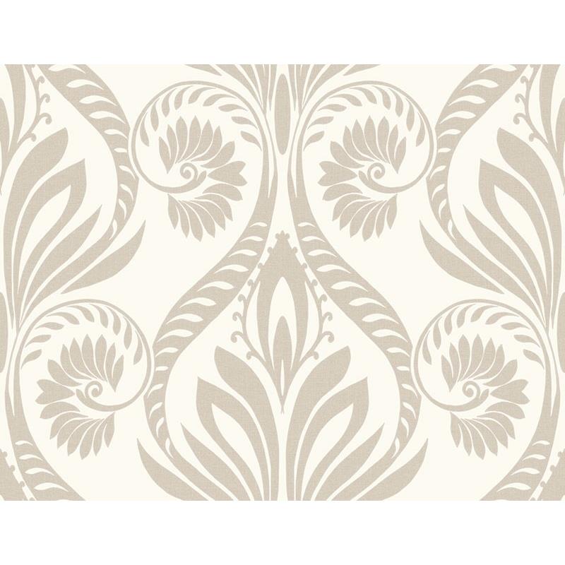 Sample TA21008 Tortuga, Metallic Silver, Damask by Seabrook Wallpaper