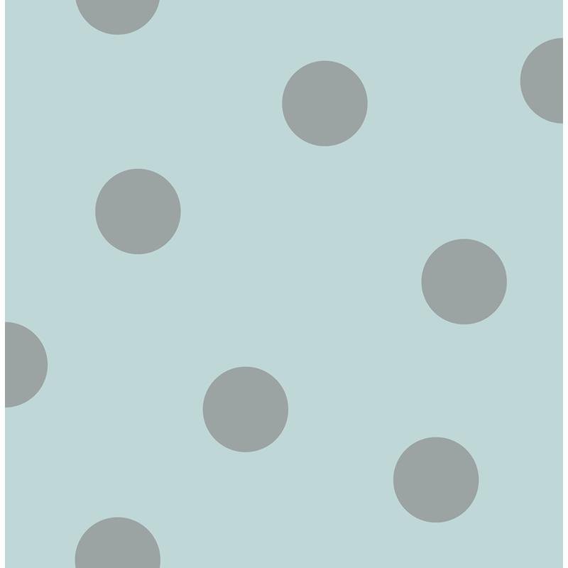 Sample DA61604 Day Dreamers, Dots Teal and Metallic Silver Seabrook Wallpaper