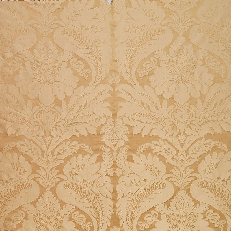 Purchase sample of 63733 Bennet Silk Damask, Travertine by Schumacher Fabric