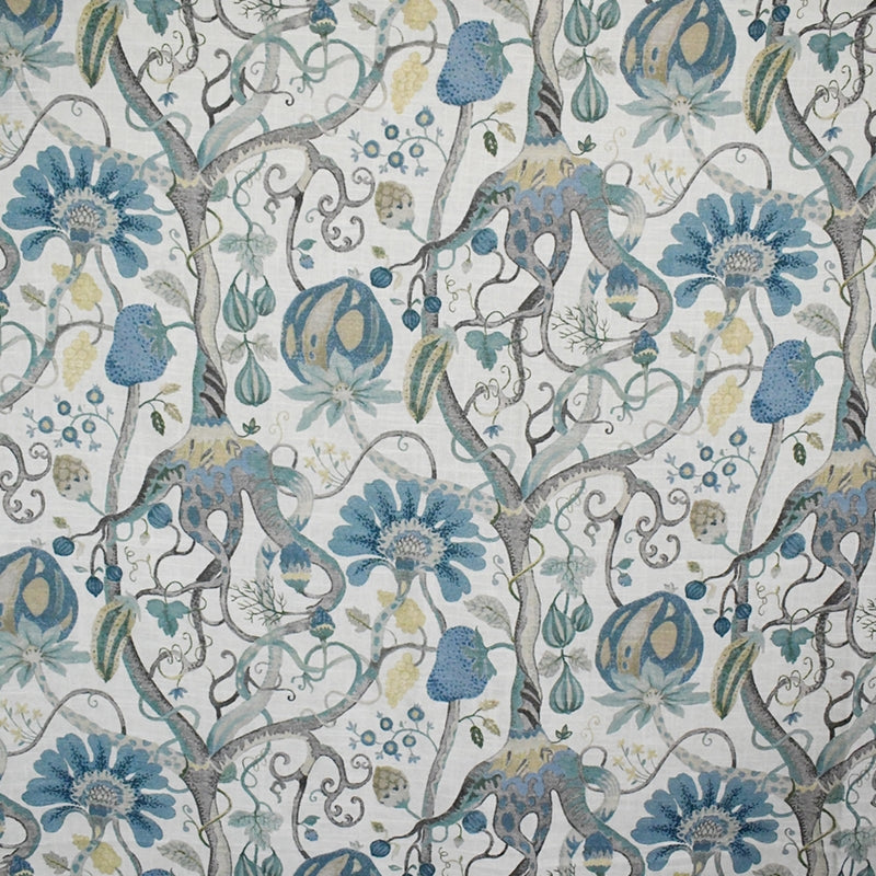 Save S5170 Antique Blue Floral Blue Greenhouse Fabric