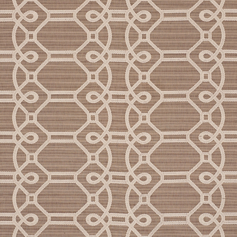 Purchase sample of 71932 Ziz Embroidery, Mocha by Schumacher Fabric