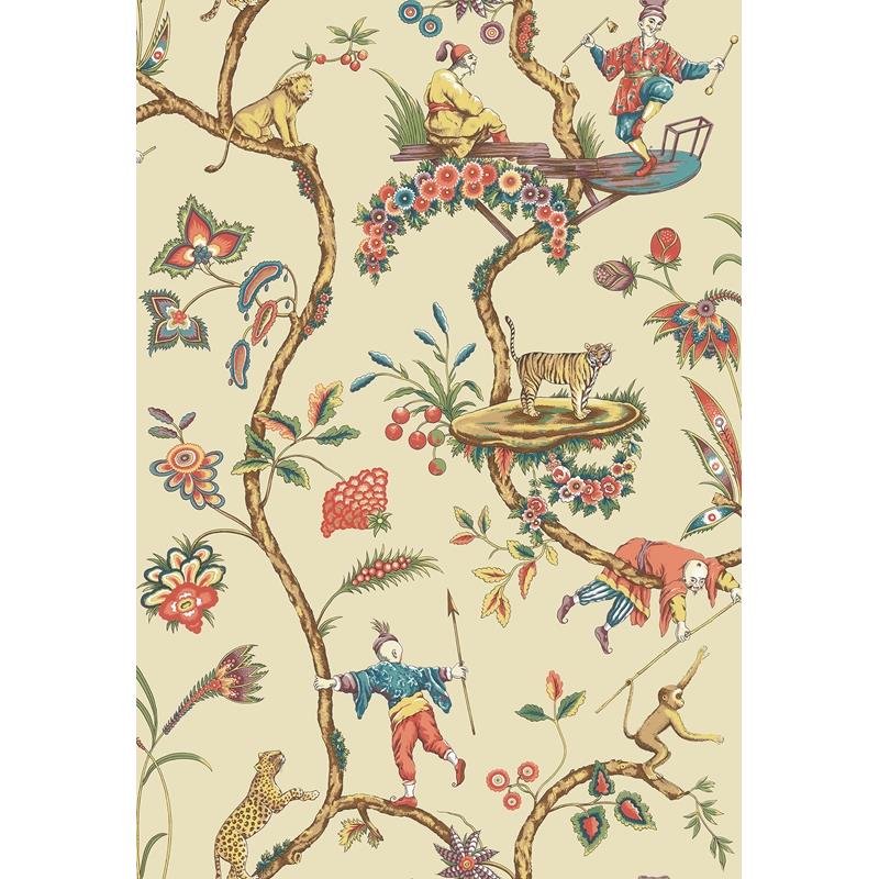 Sample SCS3845 Scalamandre, Ecru Chinoise Exotique Scalamandre Self Adhesive Wallpaper by NuWallpaper