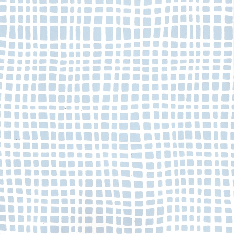 Sample AP403-15 Criss Cross, Swiss Blue on Almost White by Quadrille Wallpaper