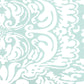 Sample 2335-42WP San Marco Reverse, Aqua on Almost White by Quadrille Wallpaper