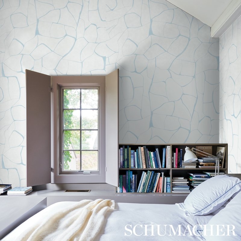 Acquire 5009703 Filigree Sky Schumacher Wallcovering Wallpaper