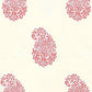 Sample 6040-04WP Bangalore Paisley, New Shrimp on Almost White by Quadrille Wallpaper