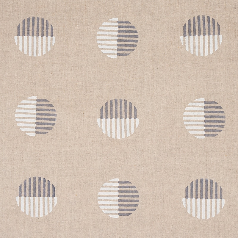 Purchase sample of 180002 Ando Hand Block Print, Ivory and Charcoal On Natural by Schumacher Fabric