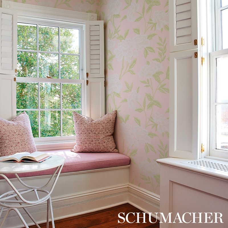 Search 5004386 Whitney Floral Blush Schumacher Wallcovering Wallpaper