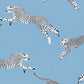 Sample SC 000416634 Leaping Cheetah Cotton Print, Cloud Nine by Scalamandre Fabric
