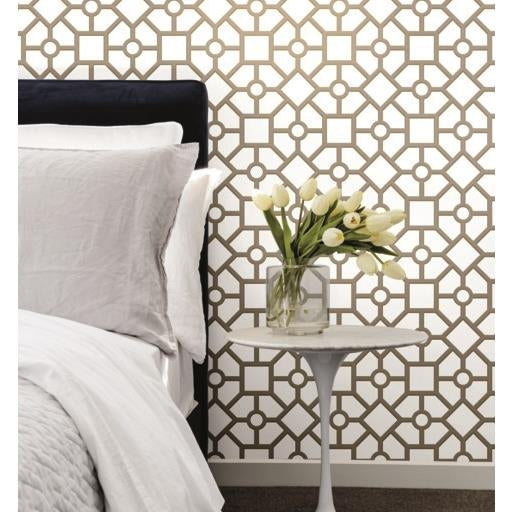 Find Psw1026Rl Tropics Geometric Gold Peel And Stick Wallpaper