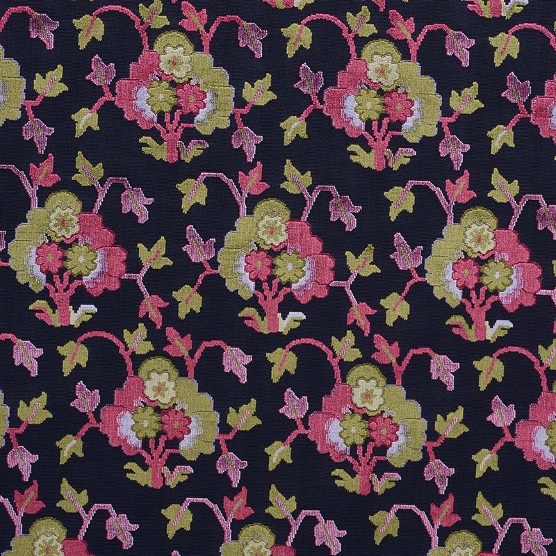 Purchase sample of 77740 Jennie Velvet, Midnight & Magenta by Schumacher Fabric