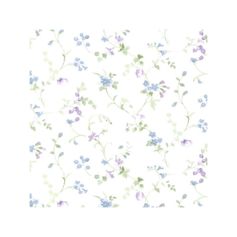 Sample PR33823 Blue Small Floral wallpaper Norwall Wallpaper