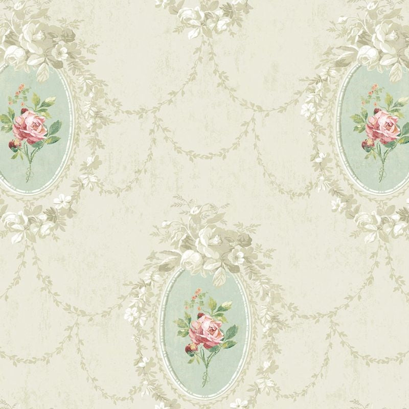 FL90204 | French Cameo, Full Bloom Toile - Regency