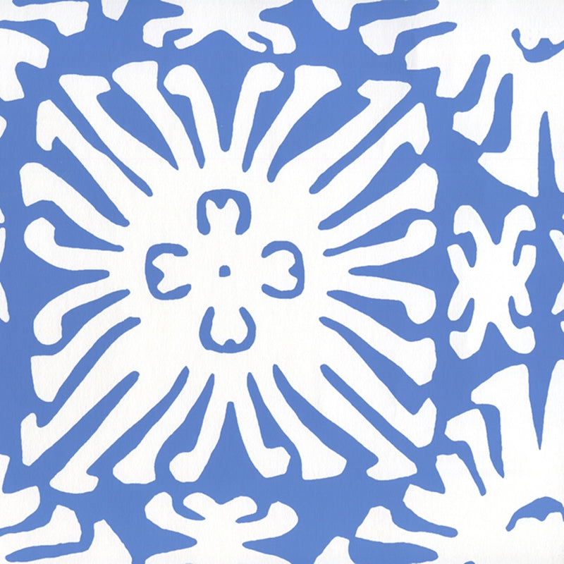 View 2485WP-13 Sigourney Reverse Small Scale Royal Blue on White by Quadrille Wallpaper