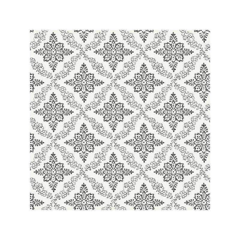 Sample 3119-13534 Kindred, Wynonna Black Geometric Floral by Chesapeake Wallpaper