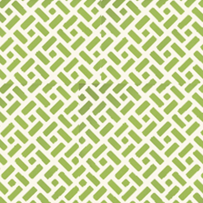 Sample 6990WP-12 Edo, Bali Green on Almost White by Quadrille Wallpaper