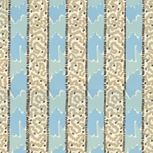 Buy 5060-03WP Bijou Stripe New Blue Brown Taupe by Quadrille Wallpaper