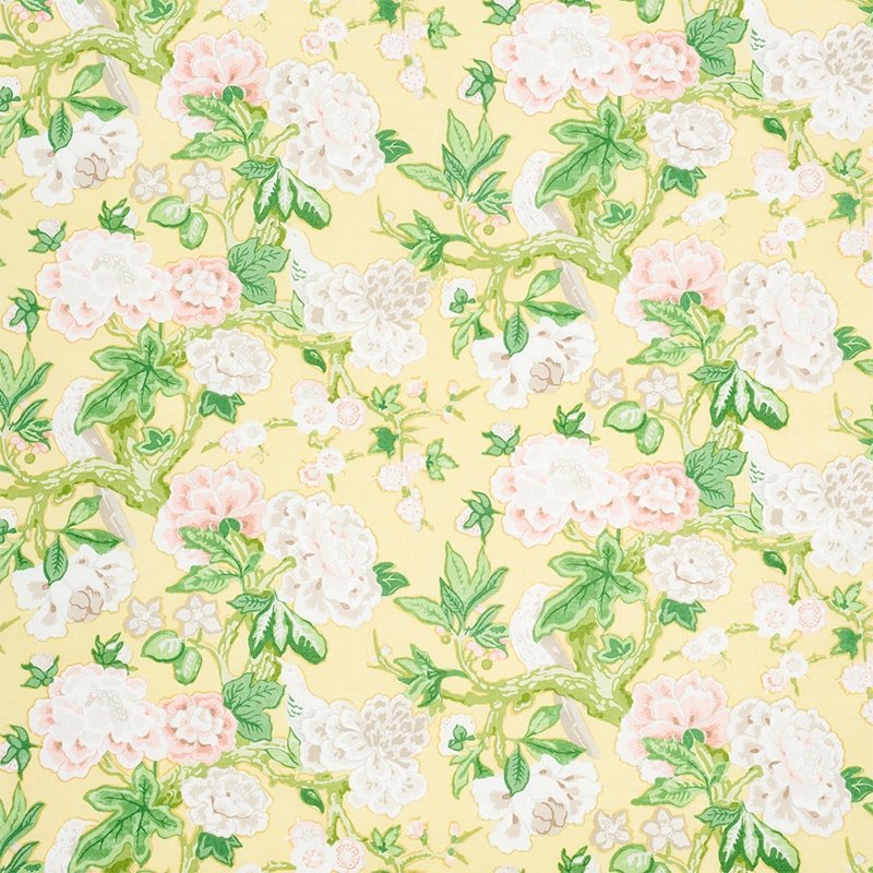 Purchase sample of 175878 Bermuda Blossoms, Yellow by Schumacher Fabric