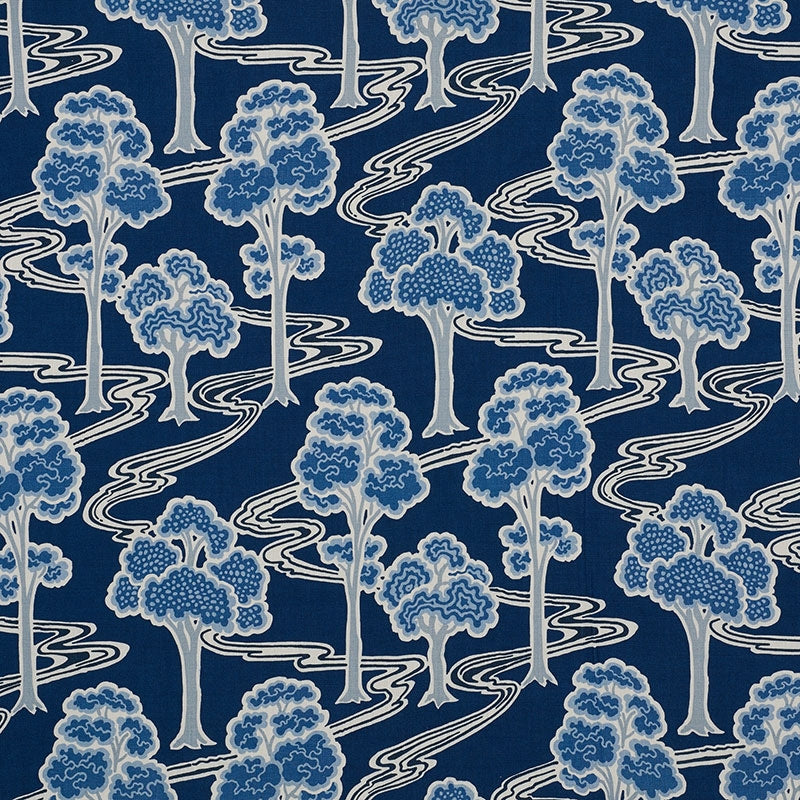Purchase sample of 176741 Tree River, Blue by Schumacher Fabric
