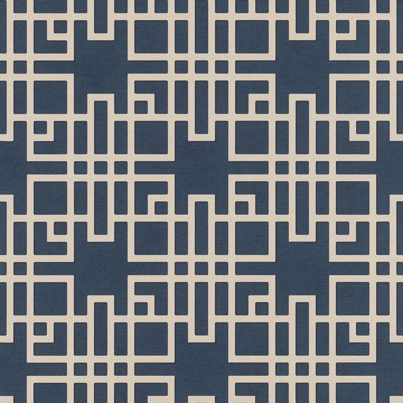 Acquire 4035-409253 Windsong Mana Navy Trellis Wallpaper Blue by Advantage