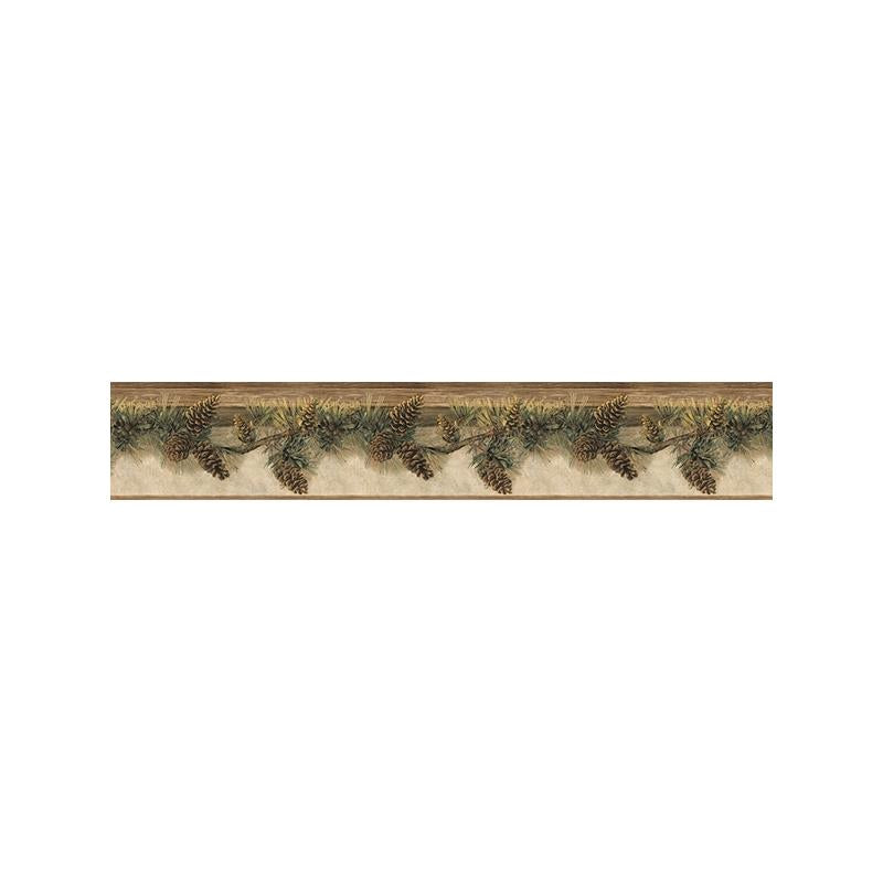 Sample 3118-01632B Birch and Sparrow, Pine Hill Foliage by Chesapeake Wallpaper