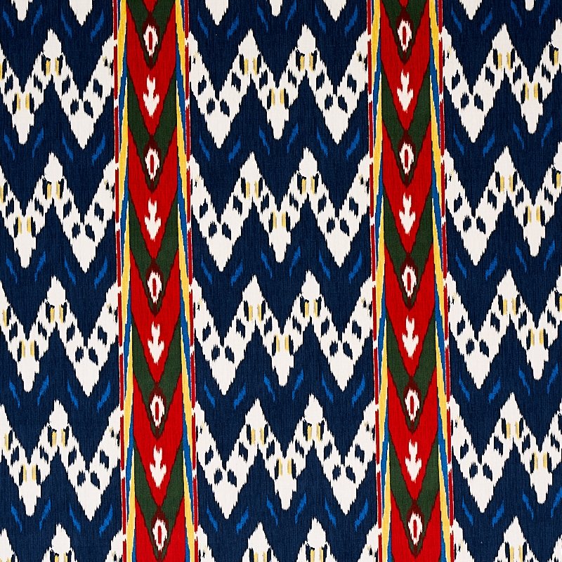 Purchase sample of 80242 Samar Ikat Velvet, Blue by Schumacher Fabric