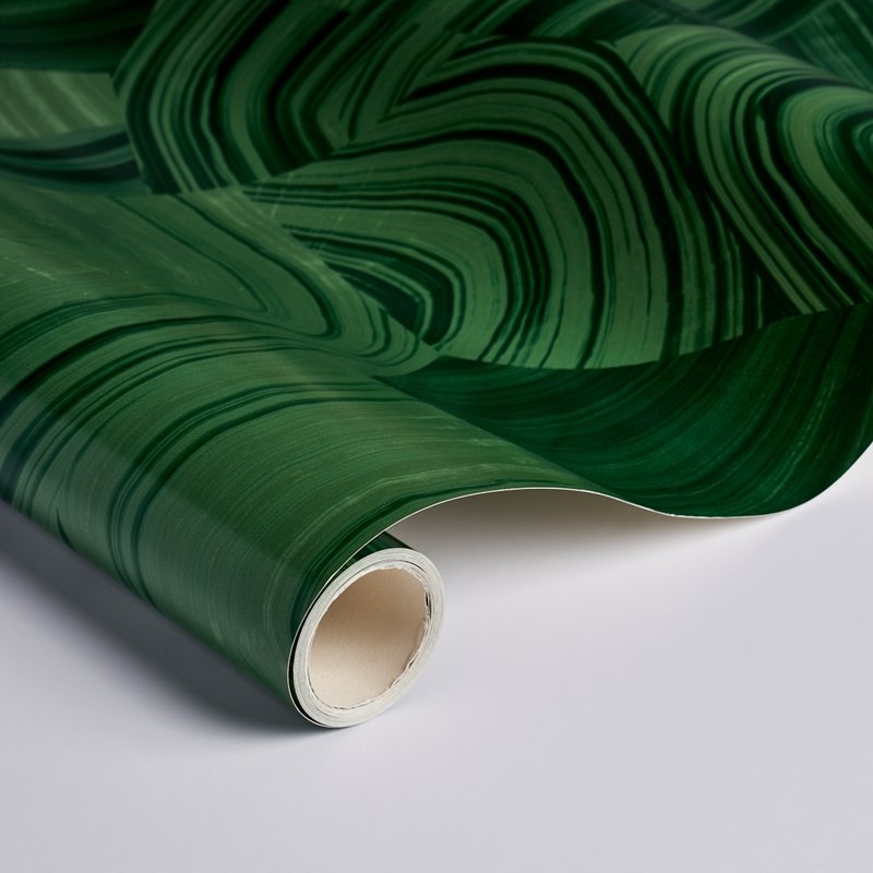 Save on 5013891 Agate Slice Malachite Green Schumacher Wallcovering Wallpaper