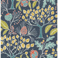 Sample NU3038 Groovy Garden Navy, Trees Peel and Stick Wallpaper
