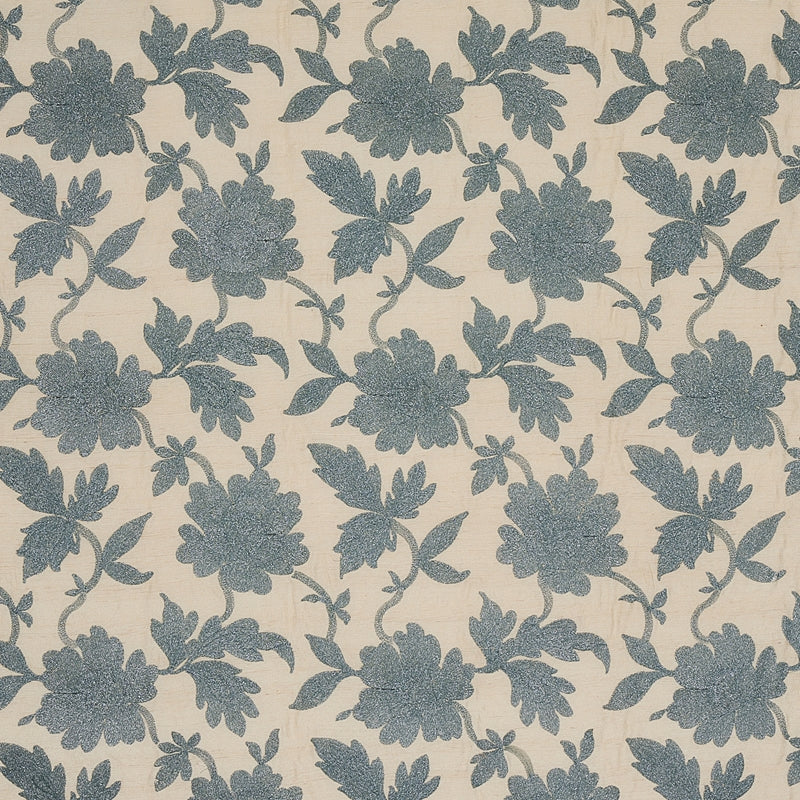 Purchase sample of 66853 Moon Garden Embroidery, Blue by Schumacher Fabric