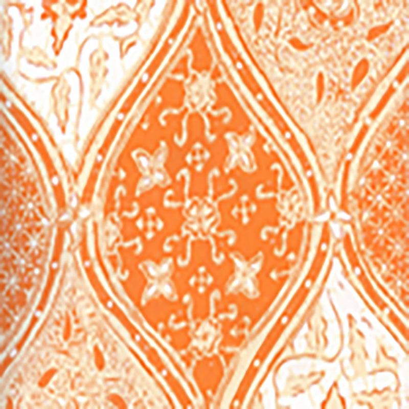 Purchase 6630-04WP Balinese Batik Orange Cream on White by Quadrille Wallpaper
