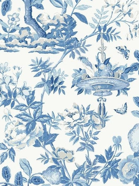 Order SCS3842 Scalamandre Delft Shantung Garden Scalamandre Self Adhesive Wallpaper Delft by NuWallpaper