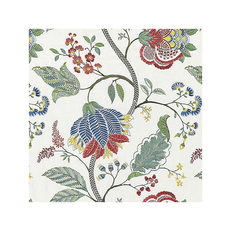 Sample 27175-003 Palampore Embroidery, Bloom - Scalamandre Fabric (SC 000327175)