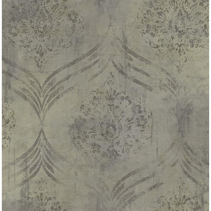 Acquire MK21206 Metallika Gray Ogee by Seabrook Wallpaper